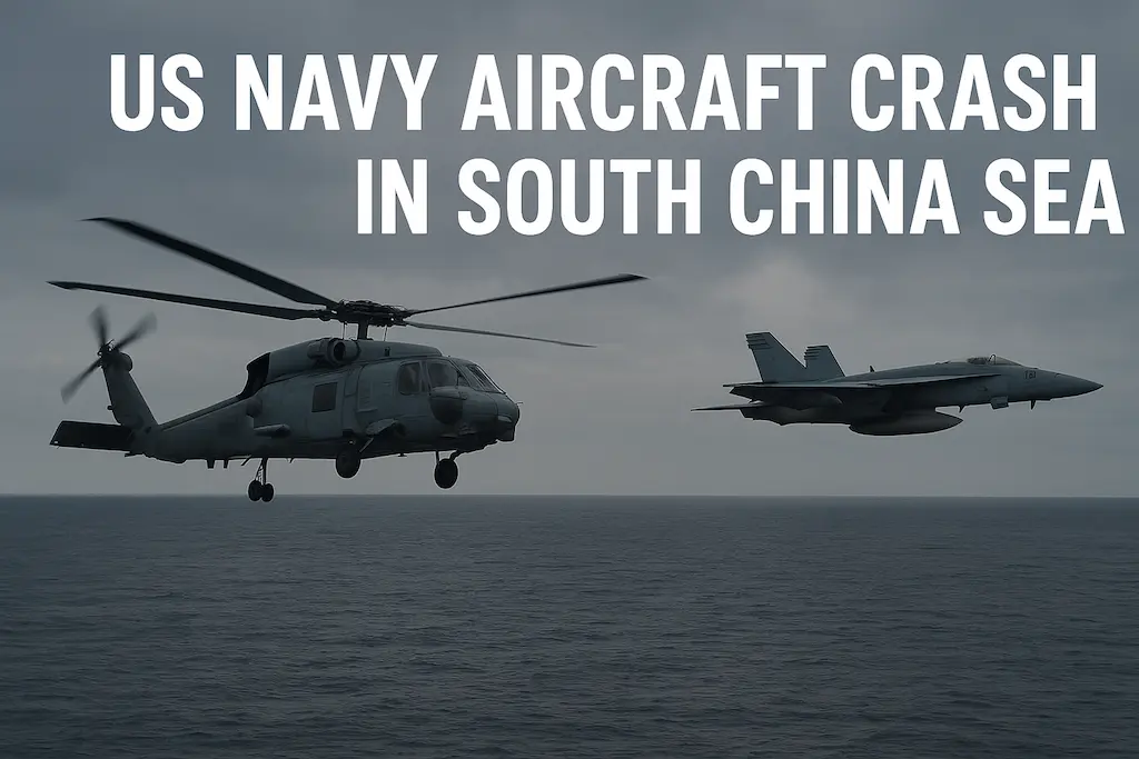 US Navy helicopter and fighter jet crash over South China Sea