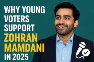 Zohran Mamdani speaking to young voters about affordability and political change