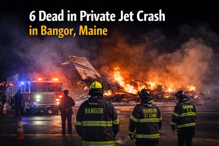 Private jet crash in Bangor, Maine after takeoff from Bangor International Airport