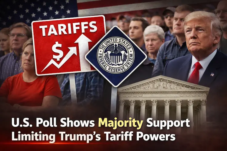 Supreme Court Trump Tariffs Poll showing U.S. public opinion on tariff authority and Federal Reserve independence